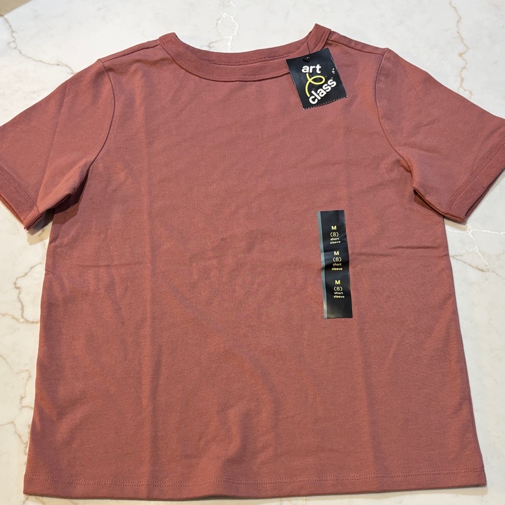 Art Class Girls Plum Short Sleeve Tee Size M (8/10) NWT Cotton Basic Top
